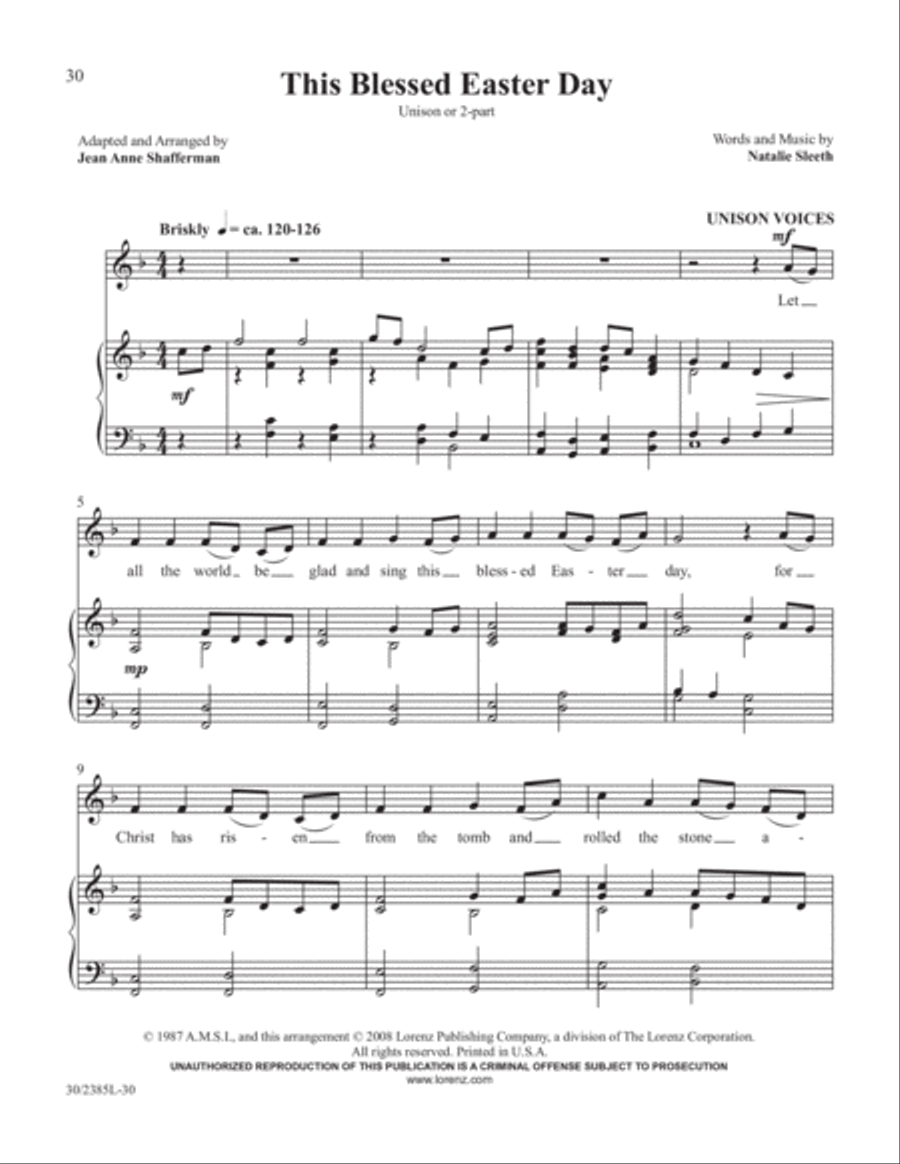Simply Natalie Sleeth Unison Choir scores gallery preview page 31