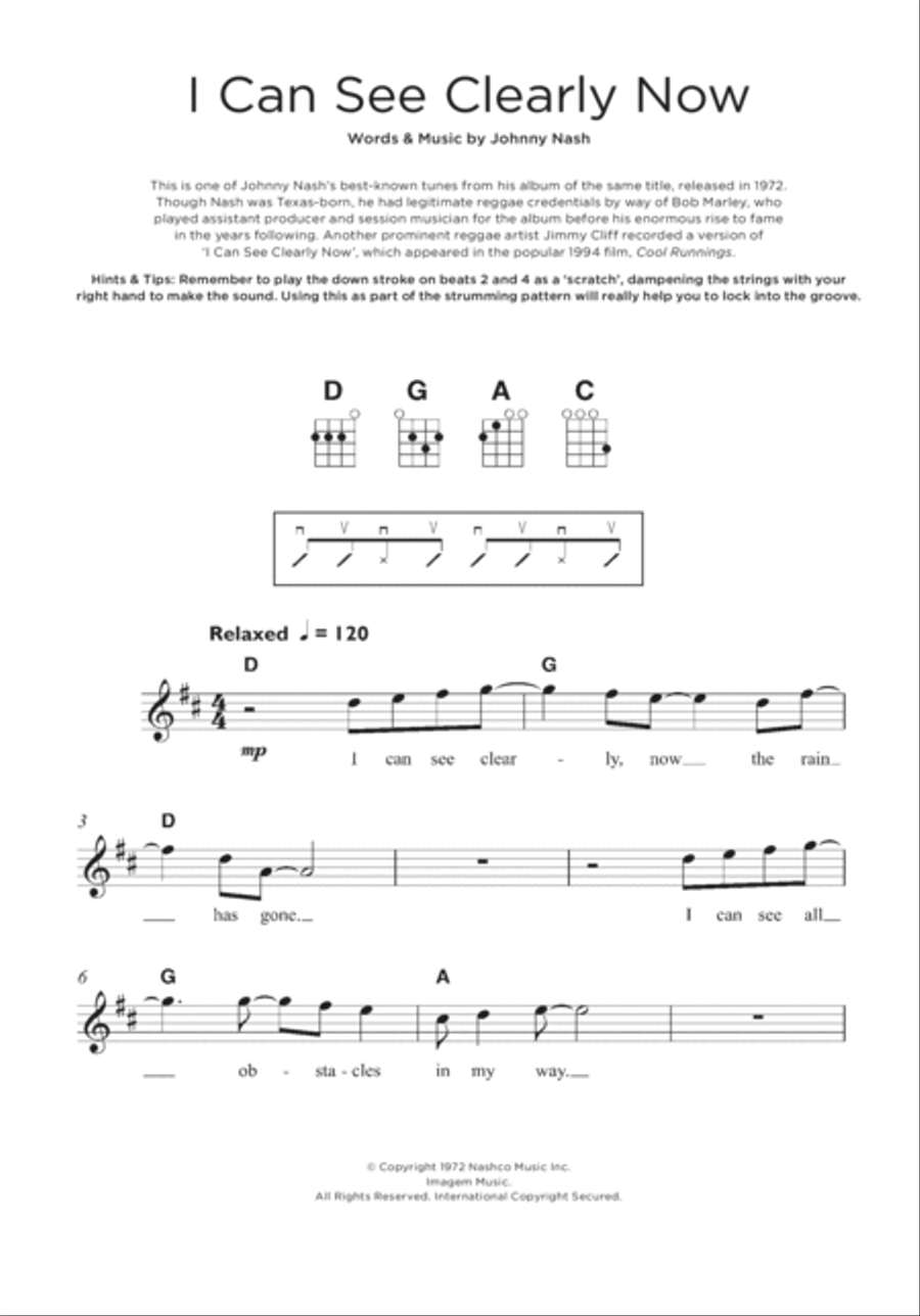 I Can See Clearly Now Ukulele scores gallery preview page 1