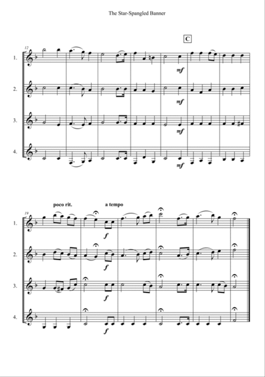 The Star-Spangled Banner The Star-Spangled Banner Woodwind Ensemble scores gallery preview page 2