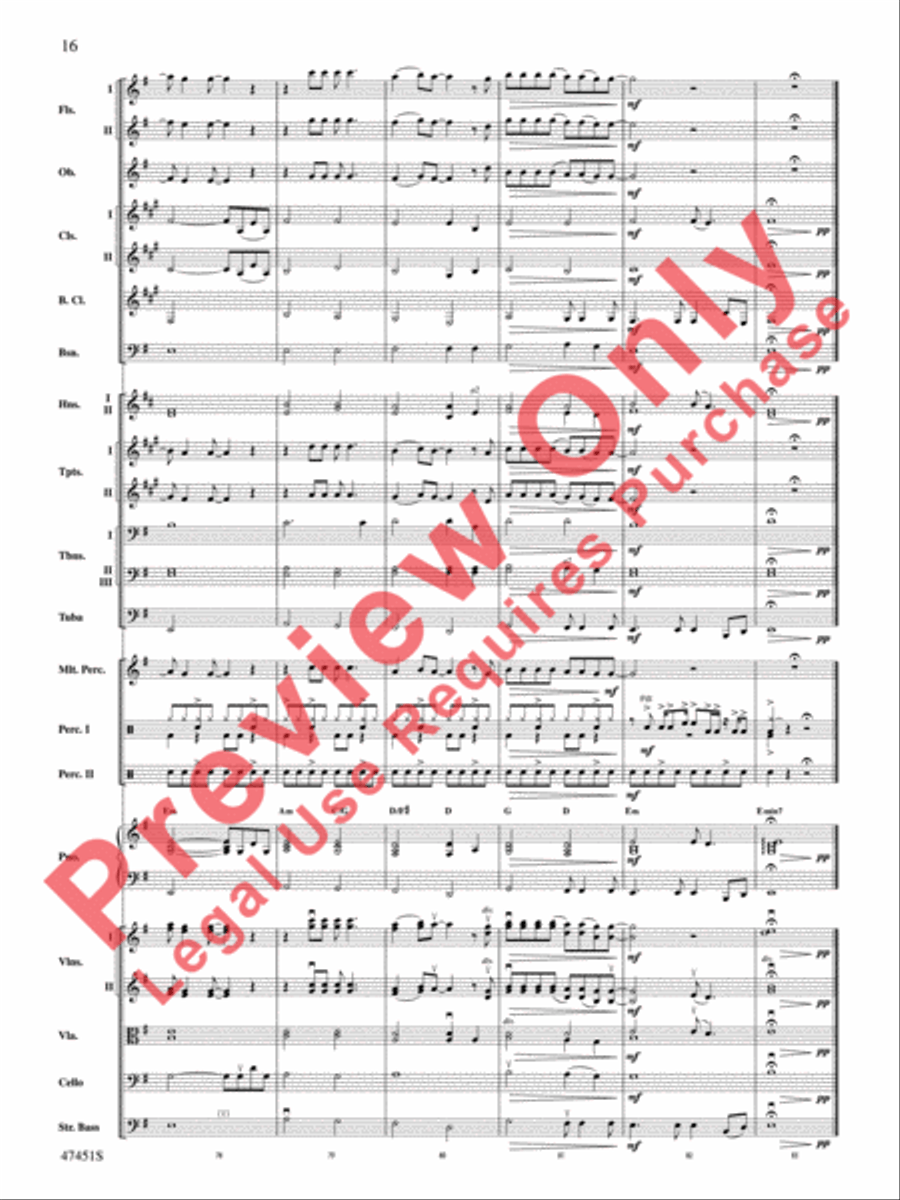 Shallow (from A Star Is Born) Full Orchestra scores gallery preview page 17
