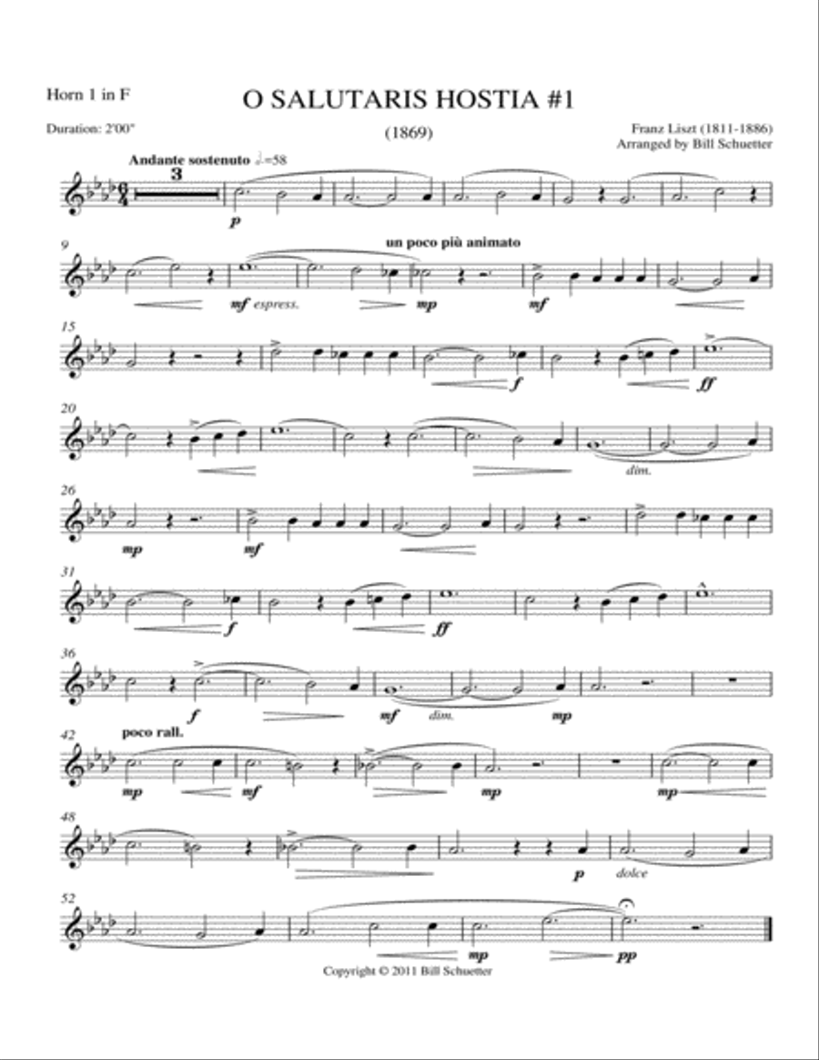 O Salutaris Hostia I Horn scores gallery preview page 4