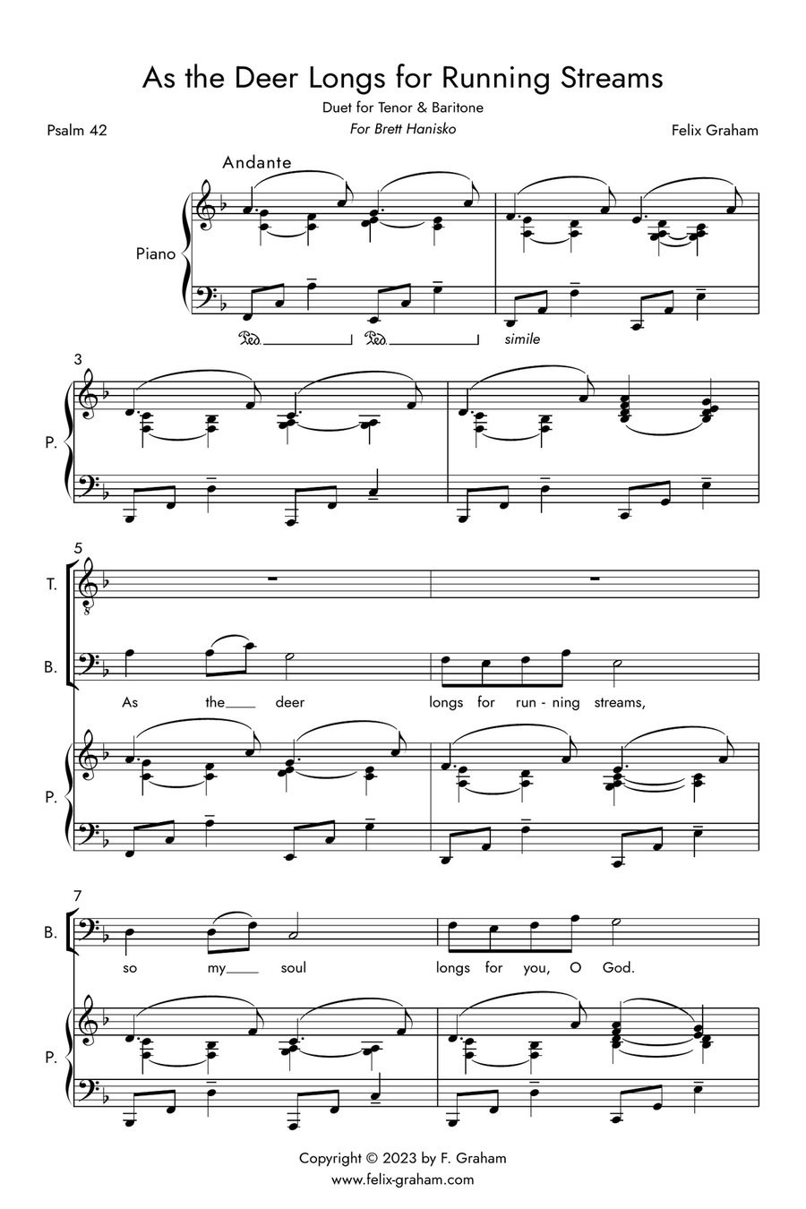 As the Deer Longs for Running Streams Baritone Horn TC scores gallery preview page 1