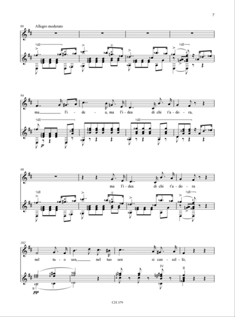 Quando incise su quel marmo. Scena ed Aria for Soprano (Contralto) and Guitar Contralto Voice scores gallery preview page 5