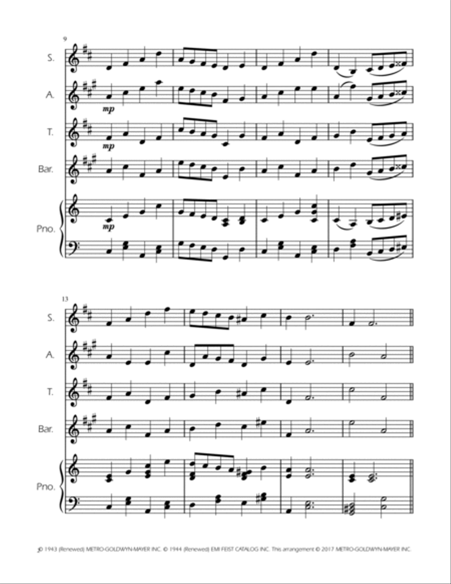 Have Yourself A Merry Little Christmas Saxophone Quartet scores gallery preview page 2