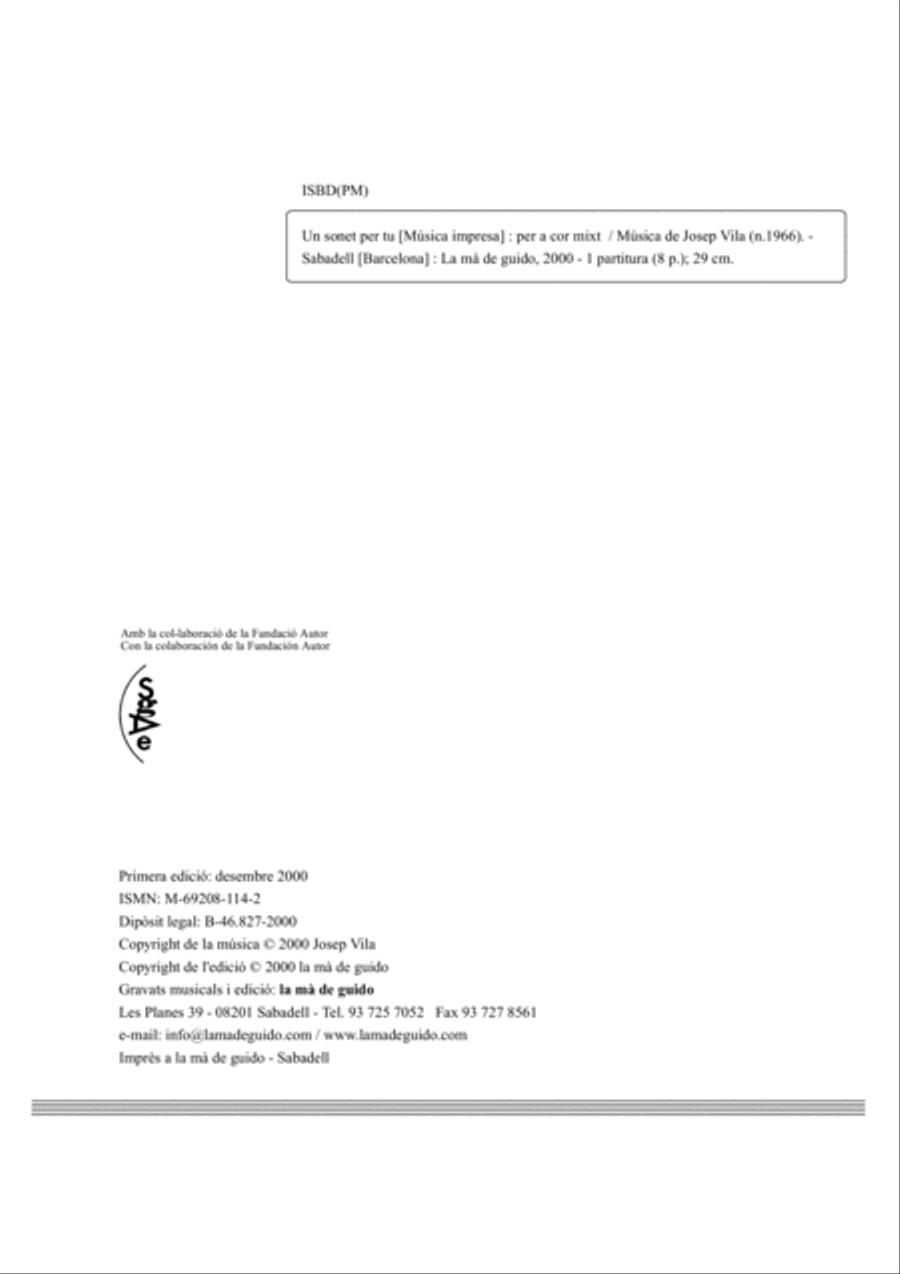 Un sonet per a tu 4-Part scores gallery preview page 2