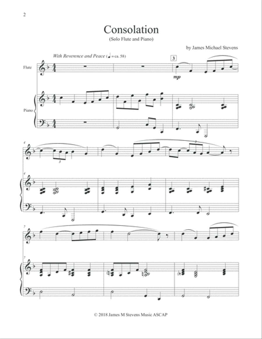 Consolation - Flute & Piano Flute Solo scores gallery preview page 2