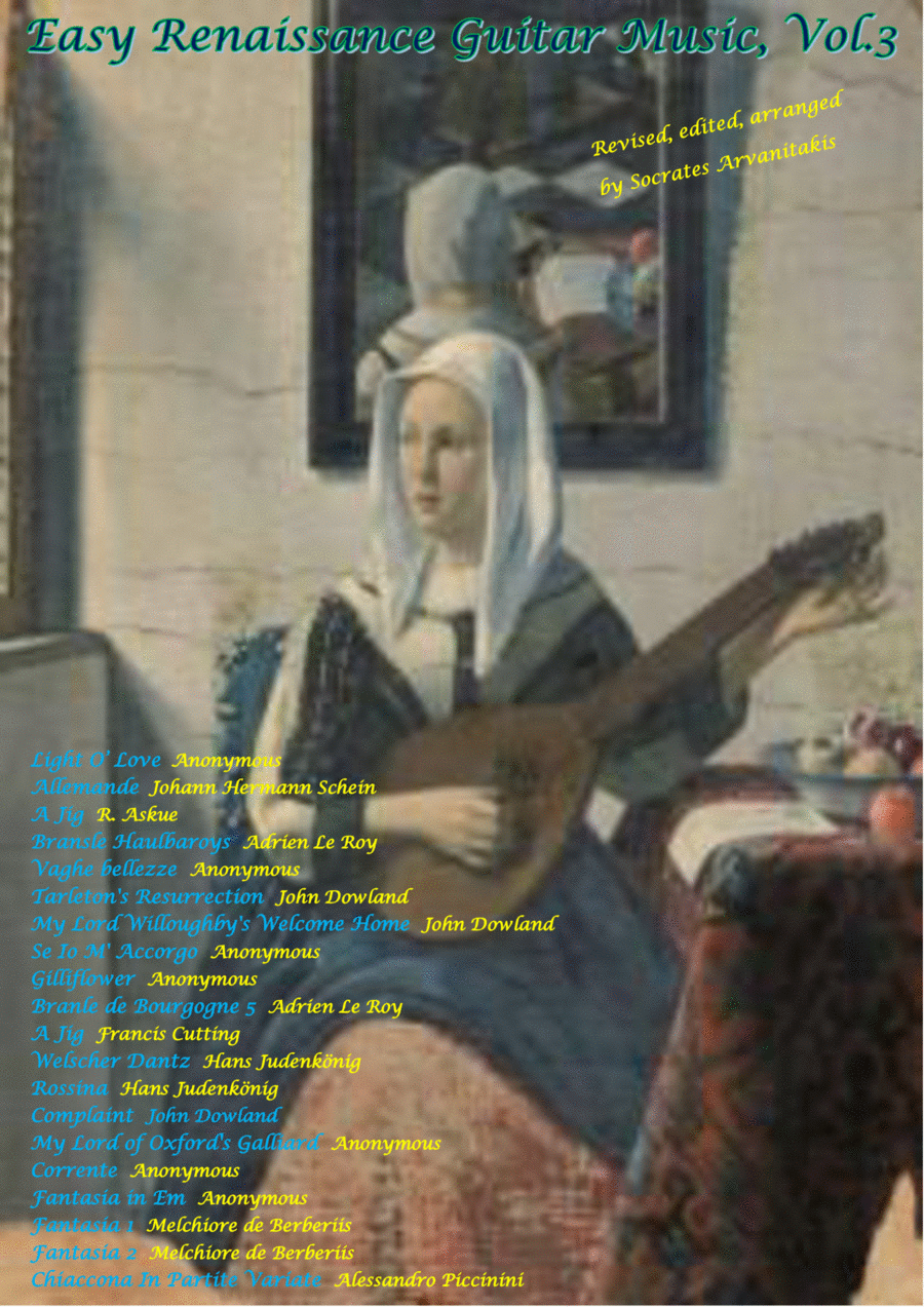 EASY RENAISSANCE GUITAR MUSIC - Volume 3 Classical Guitar scores gallery preview page 1