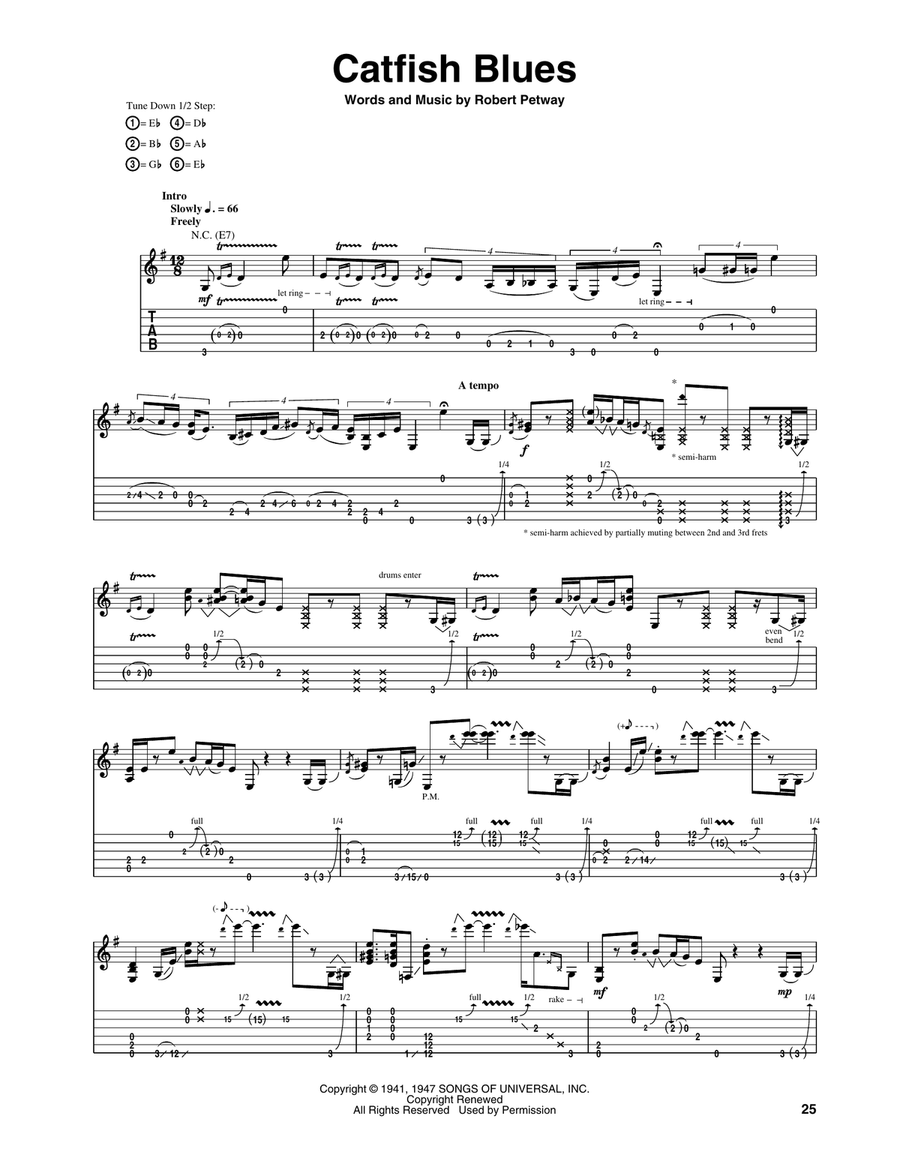 Catfish Blues Acoustic Guitar scores gallery preview page 1