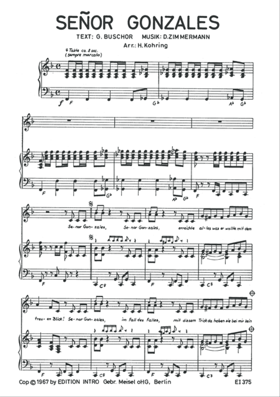 Senor Gonzales Piano, Vocal scores gallery preview page 3