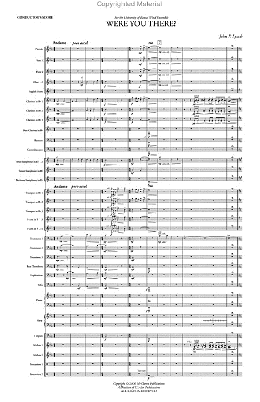 Were You There? Concert Band scores gallery preview page 2