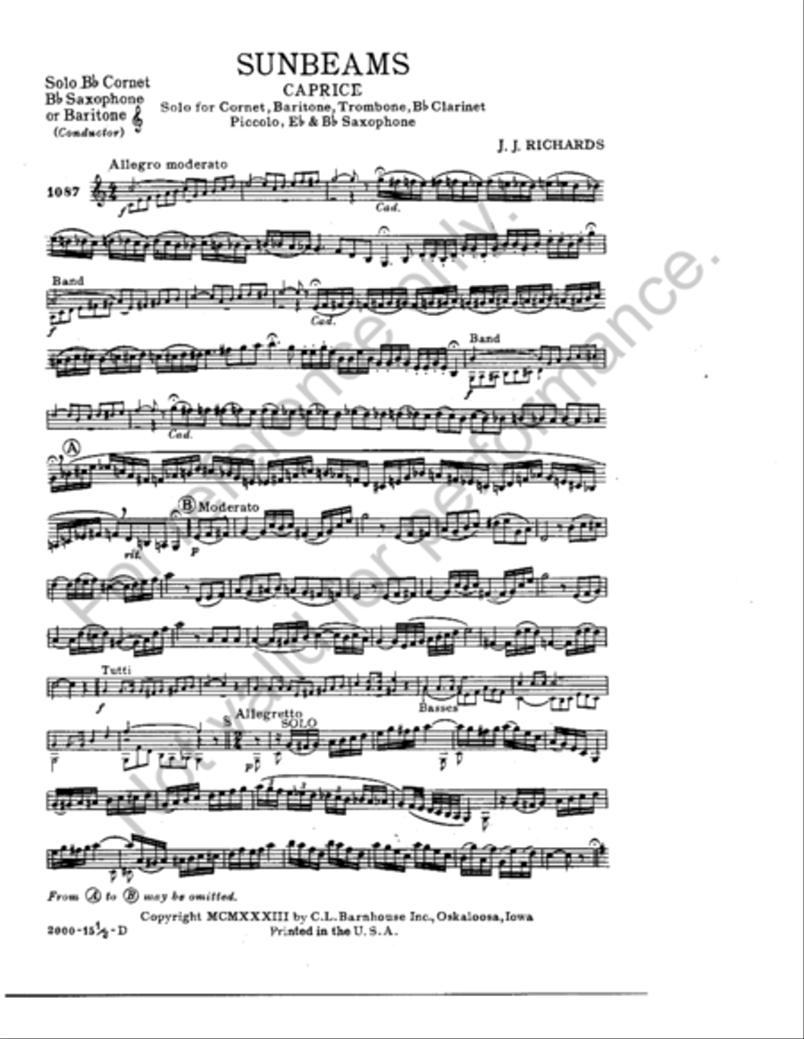 Sunbeams Sunbeams Trumpet Solo scores gallery preview page 2