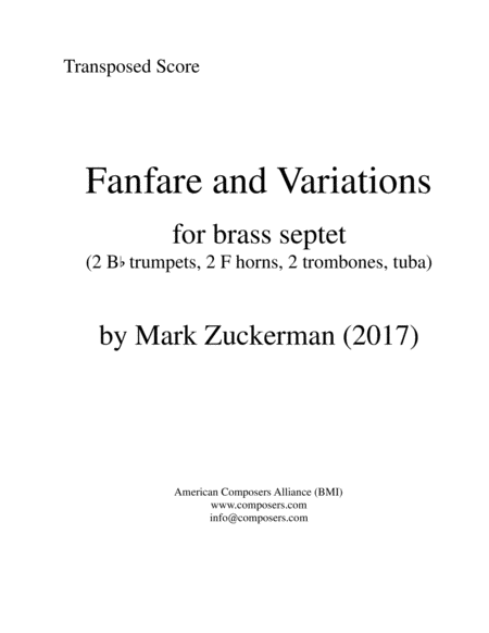 [Zuckerman] Fanfare and Variations