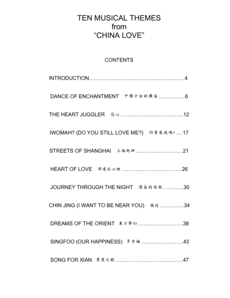 TEN MUSICAL THEMES FROM "CHINA LOVE" image number null