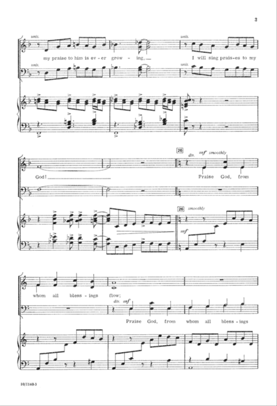 I Will Sing Praises to my God 4-Part scores gallery preview page 3