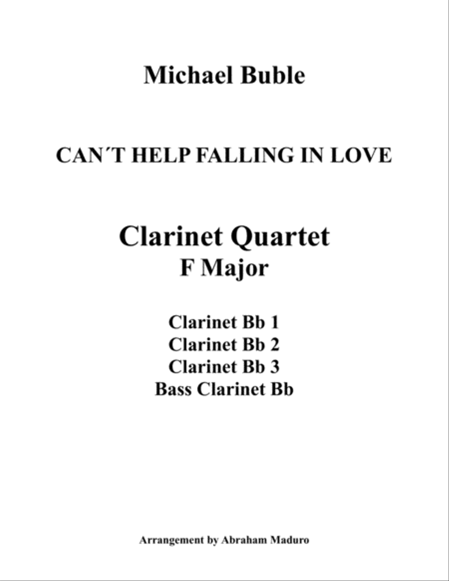 Can't Help Falling In Love Woodwind Quartet scores gallery preview page 1