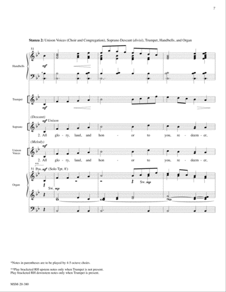 All Glory, Laud, and Honor Choir scores gallery preview page 5