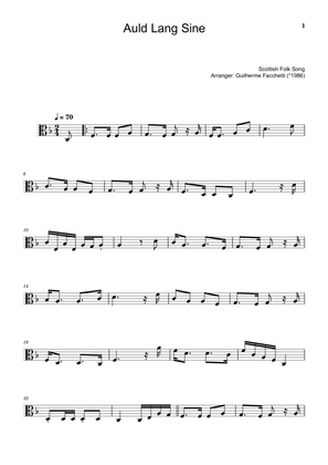Scottish Folk Song - Auld Lang Sine. Arrangement for Viola Solo