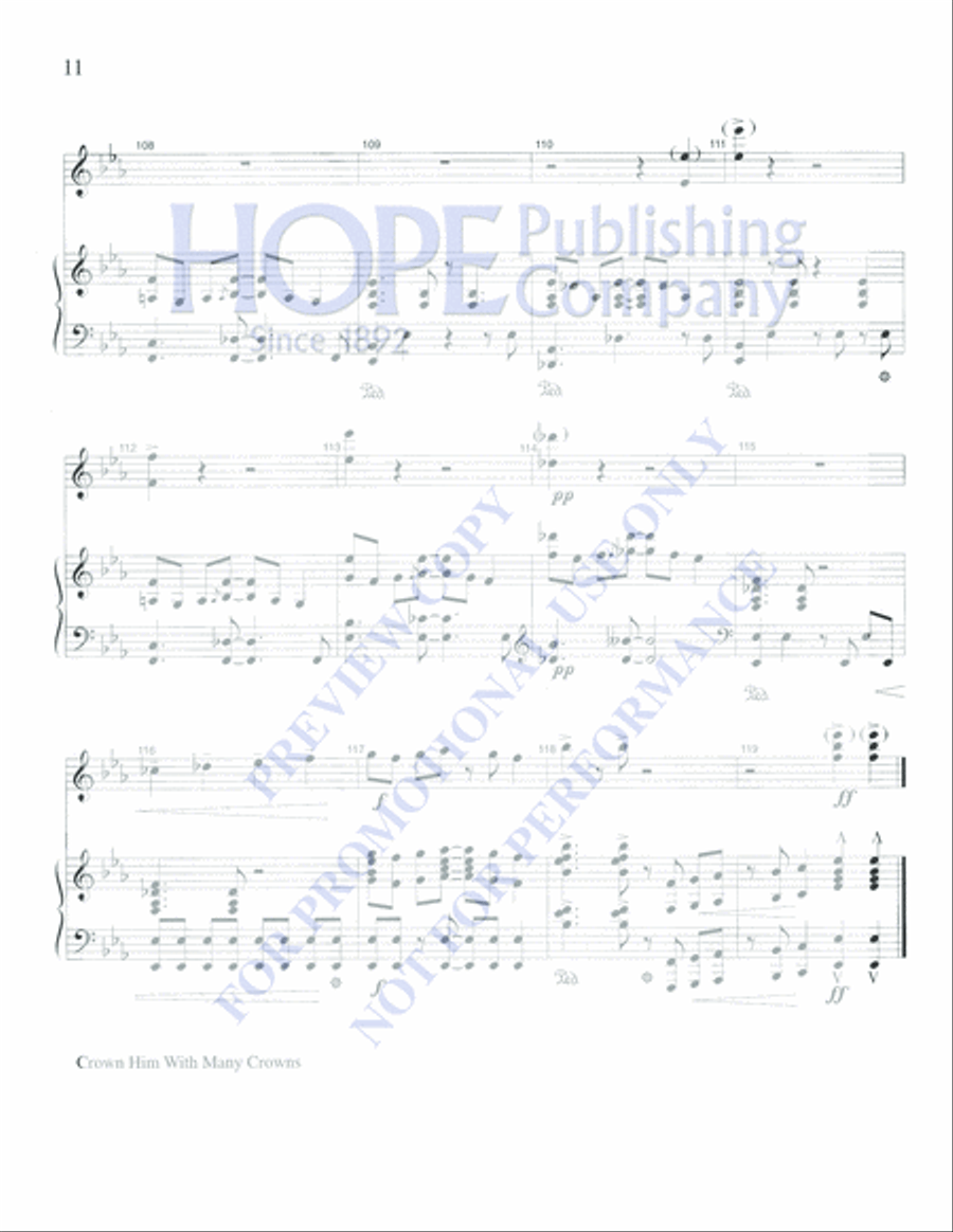 Crown Him with Many Crowns Percussion scores gallery preview page 12