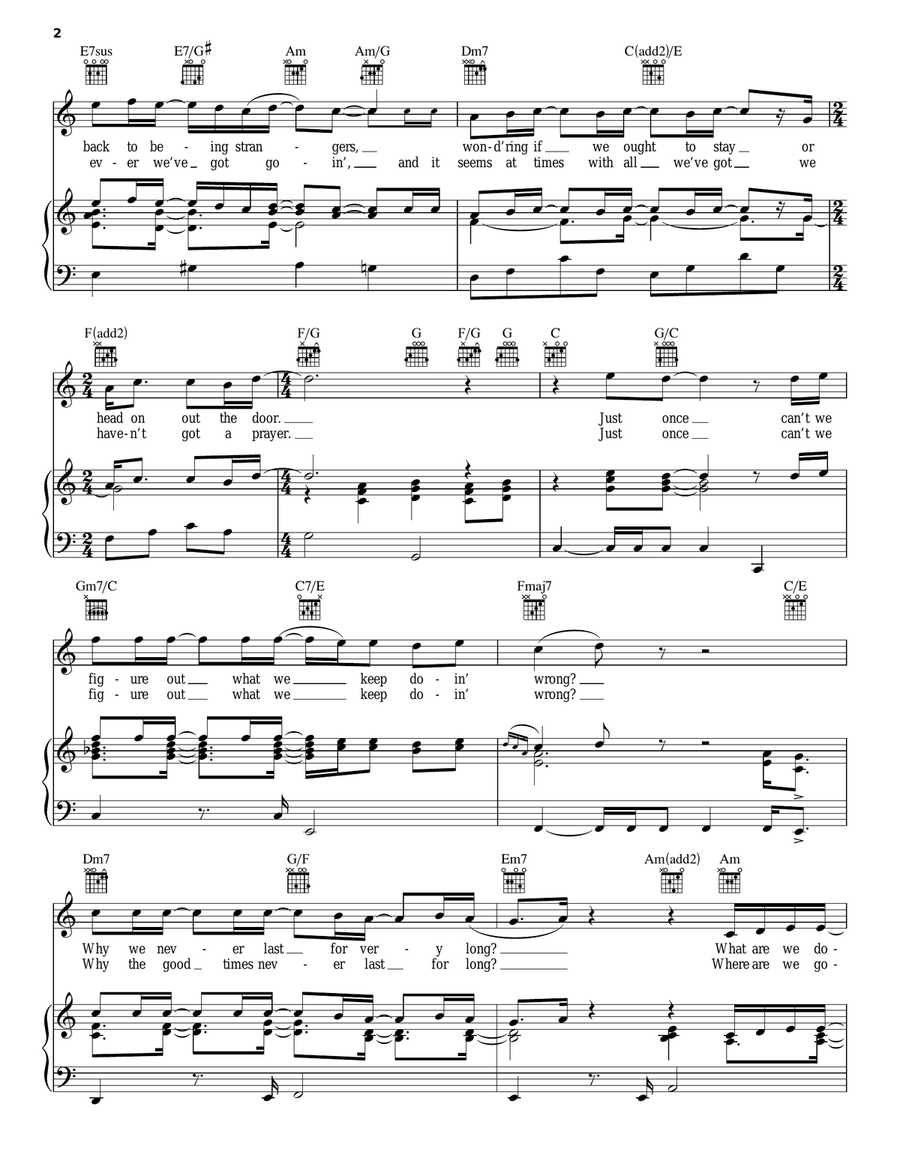 Just Once Piano, Vocal, Guitar scores gallery preview page 2