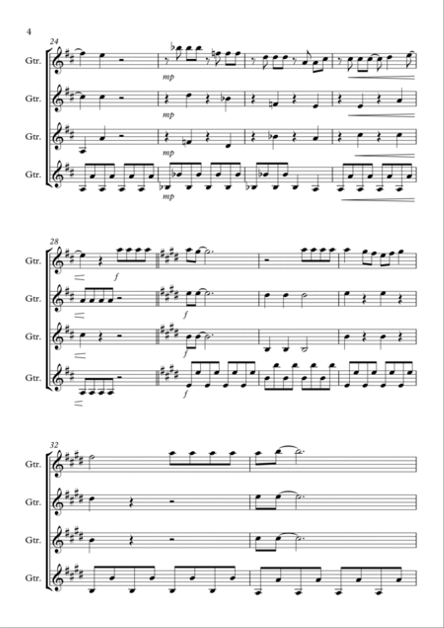 Everything Is Awesome (awesome Remixx!!!) Guitar Ensemble scores gallery preview page 4