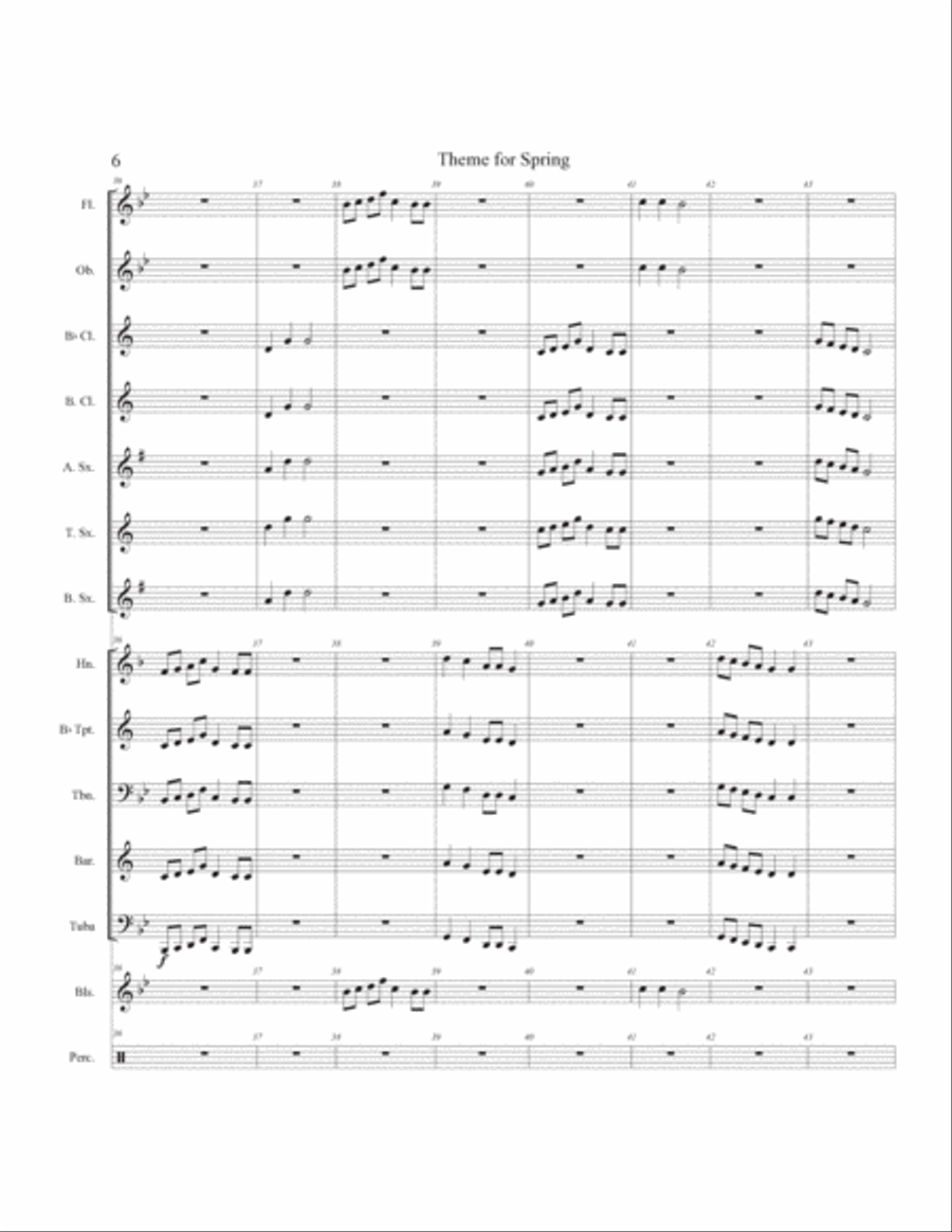 Theme For Spring Concert Band scores gallery preview page 6