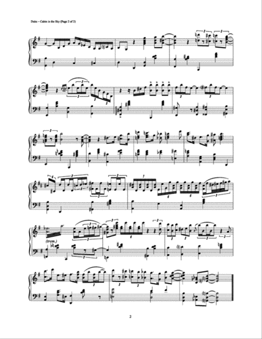 Cabin in the Sky Piano Solo scores gallery preview page 2
