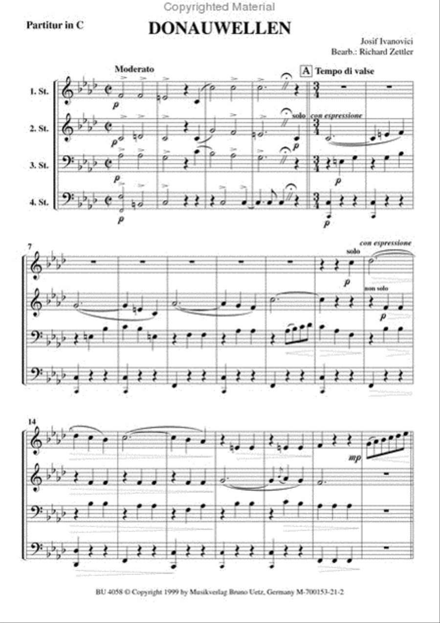 Danube Waves Waltz Danube Waves Waltz Brass Quartet scores gallery preview page 2