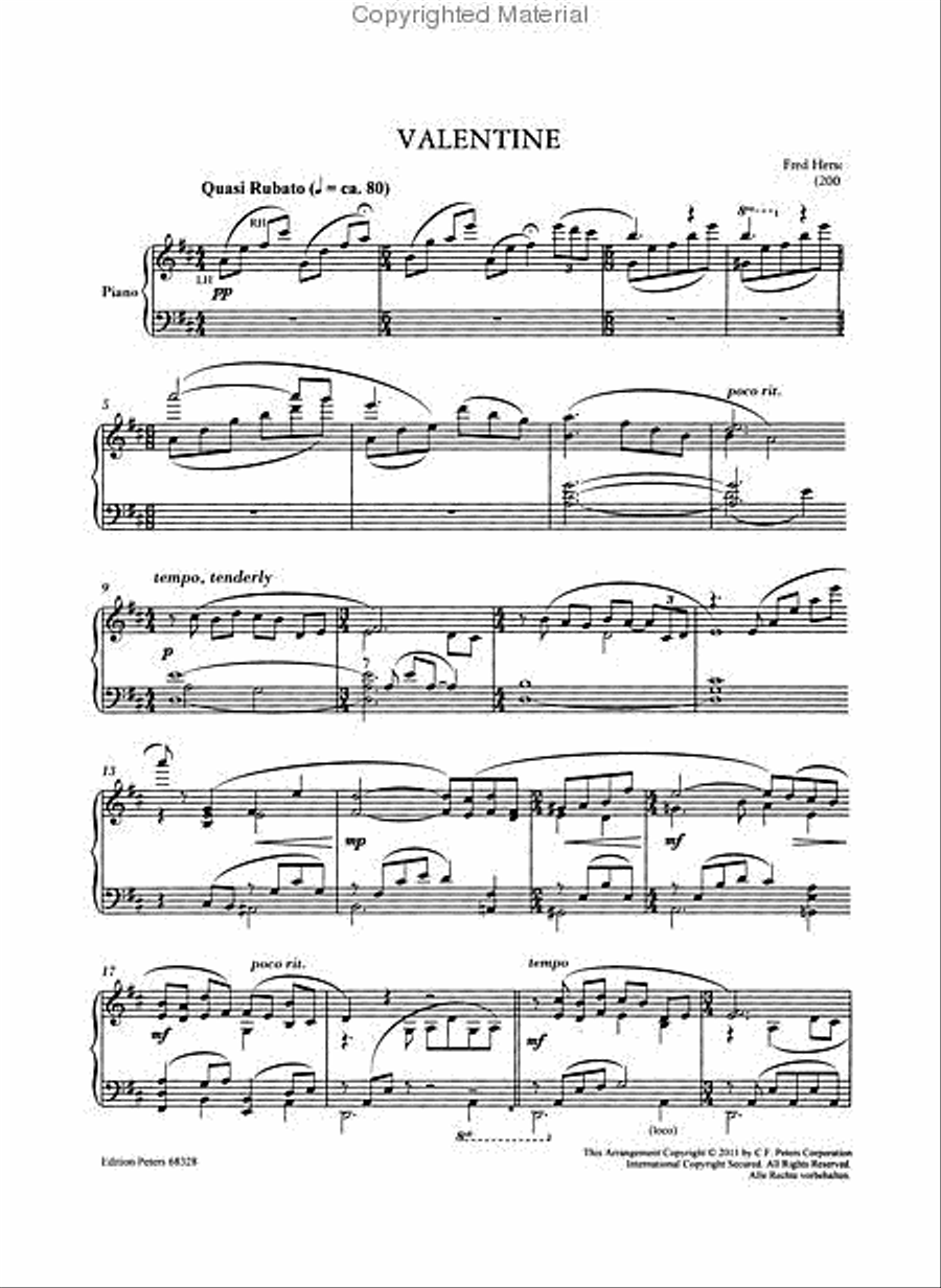 Valentine for Piano Piano scores gallery preview page 2