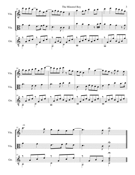 The Minstrel Boy (The Moreen) for violin, viola and guitar image number null