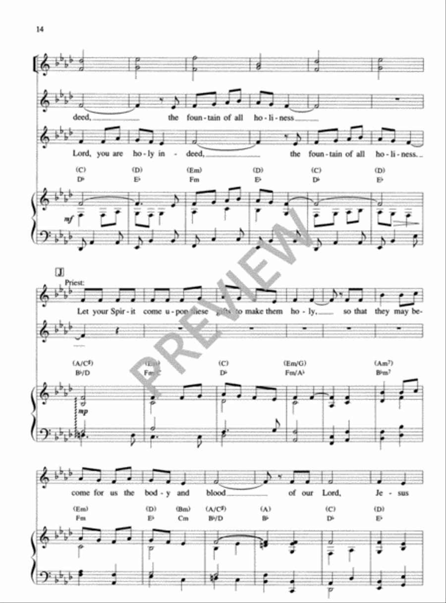 Eucharistic Prayer II - Full Score 4-Part scores gallery preview page 16