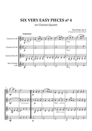 Six Very Easy Pieces nº 4 (Andantino) - Clarinet Quartet