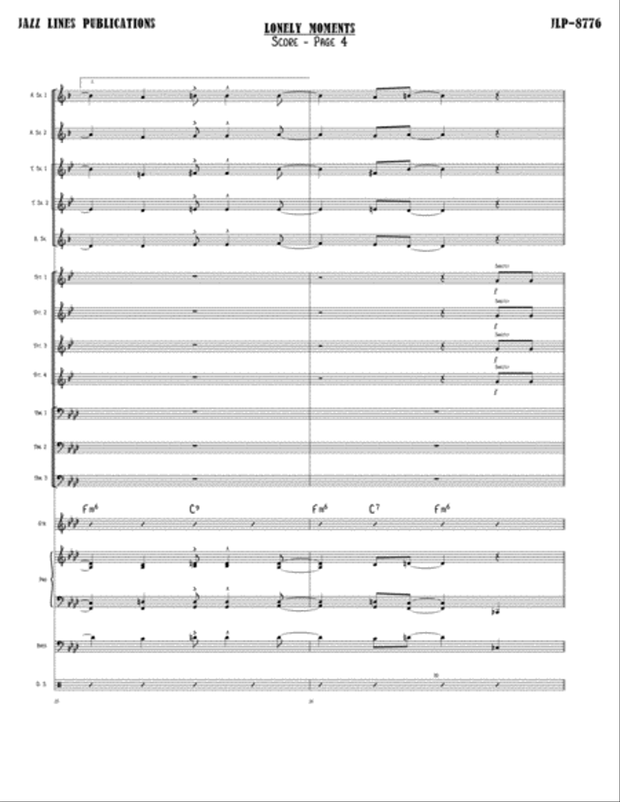 Lonely Moments Big Band scores gallery preview page 7