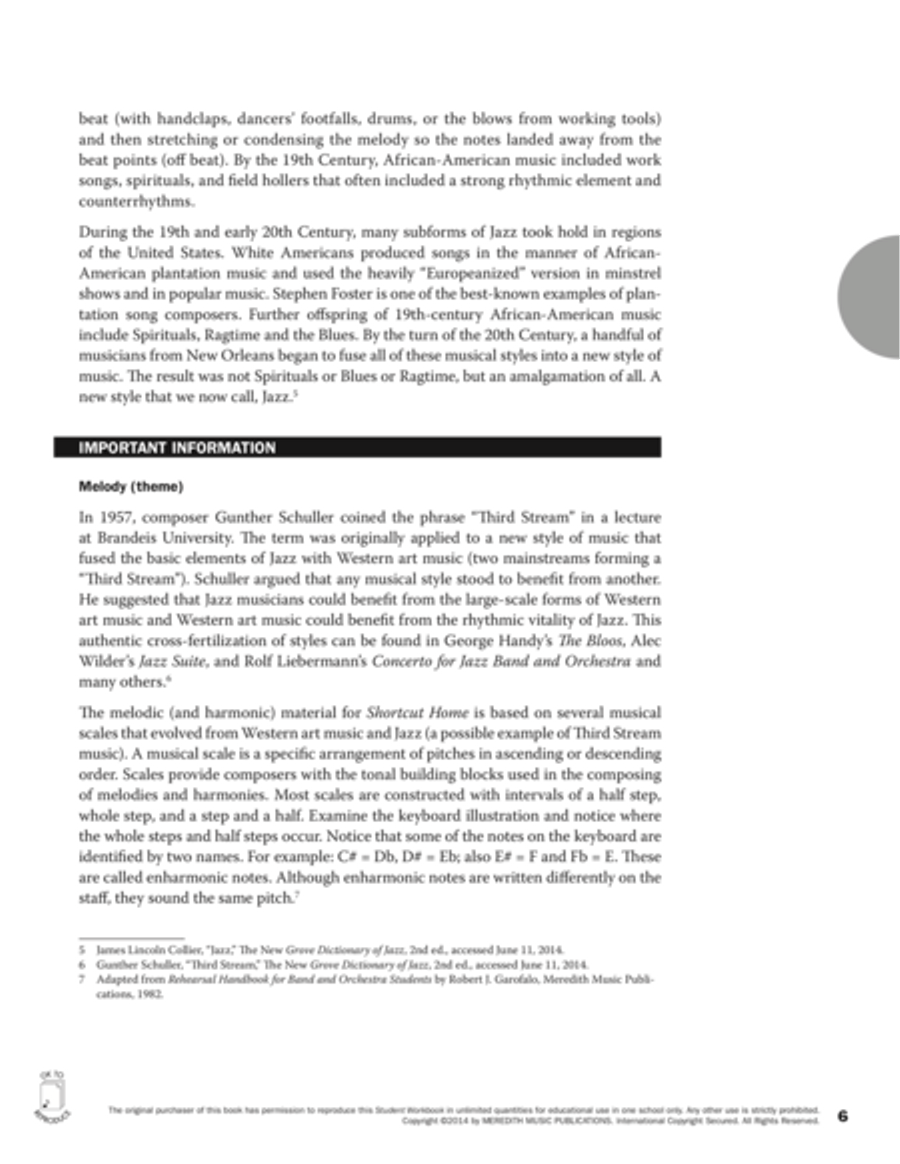 Guides to Band Masterworks, Vol. 5 - Student Workbook - Shortcut Home Activity Books scores gallery preview page 6