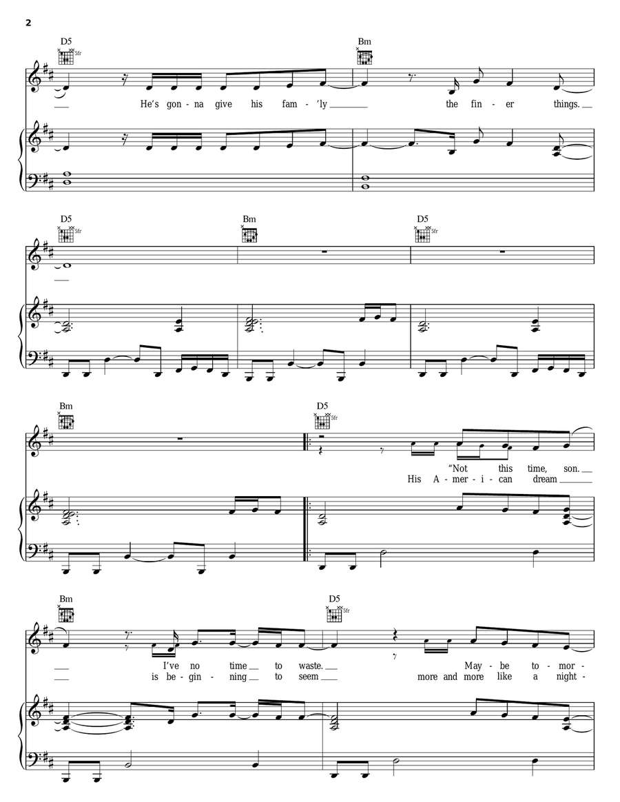 American Dream American Dream Piano, Vocal, Guitar scores gallery preview page 2