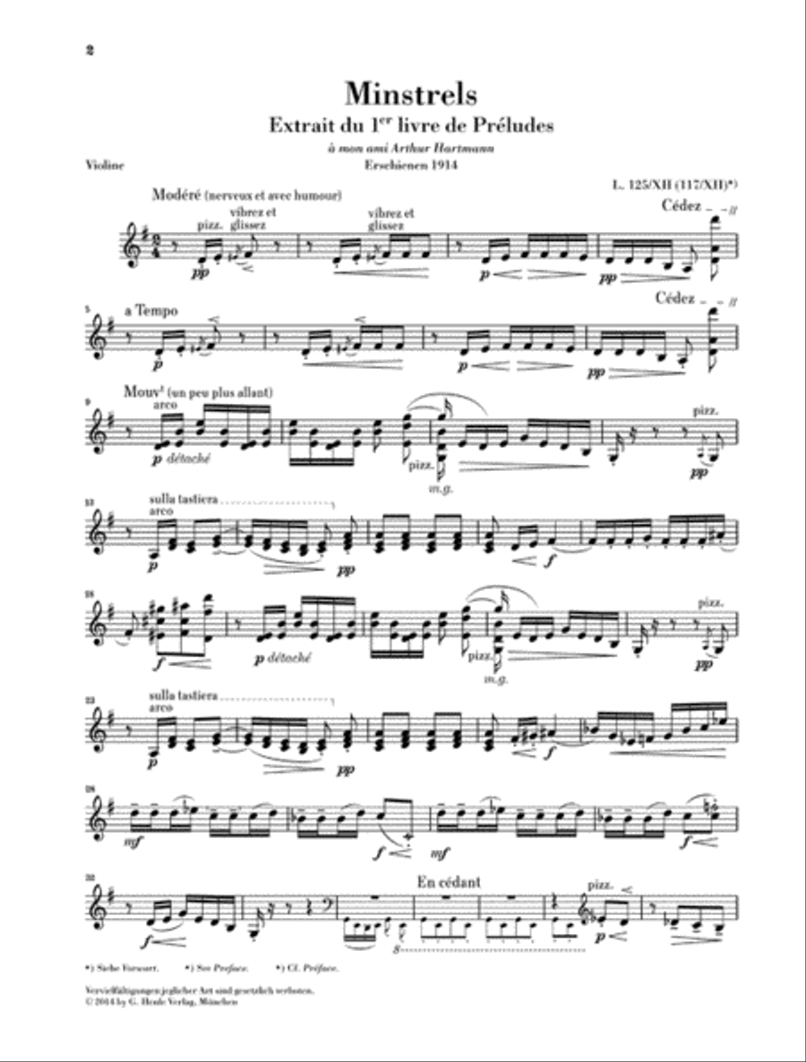 Minstrels from Préludes I Violin Solo scores gallery preview page 3