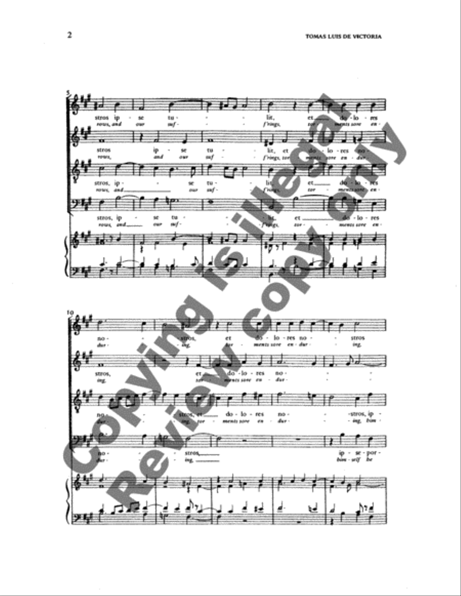 Vere languores nostros (Surely He Hath Bore Our Griefs) 4-Part scores gallery preview page 8