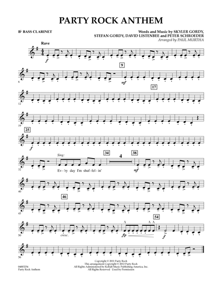 Party Rock Anthem - Bb Bass Clarinet by Paul Murtha Bass Clarinet - Digital Sheet Music