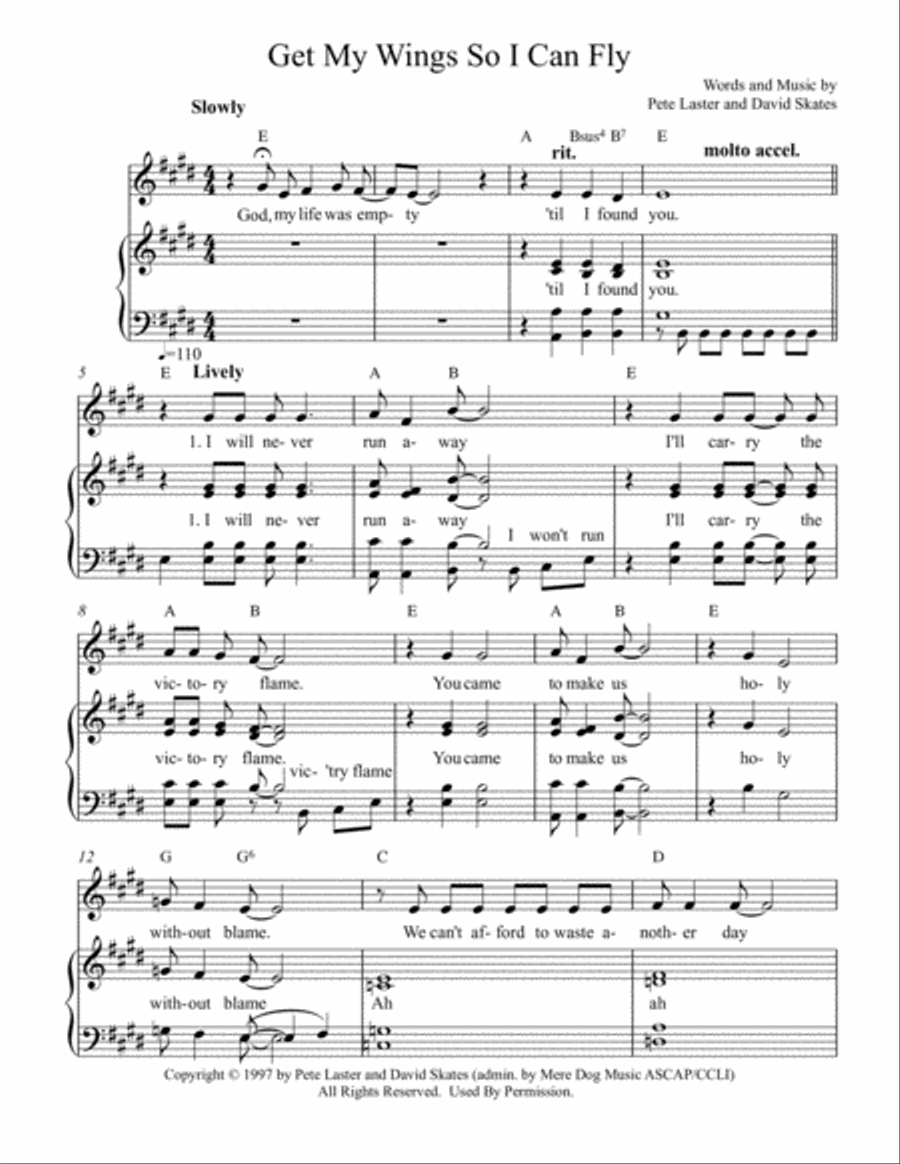 Get My Wings So I Can Fly Voice scores gallery preview page 1