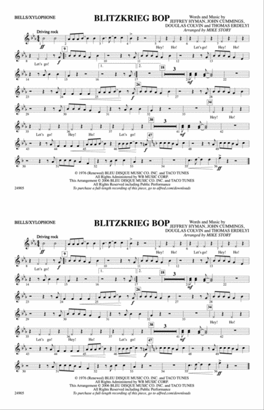 Blitzkrieg Bop: Mallets Blitzkrieg Bop: Mallets Marching Band scores gallery preview page 1