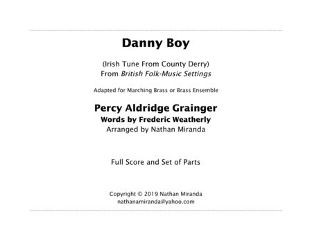 Danny Boy (for Brass Ensemble, score and parts) image number null