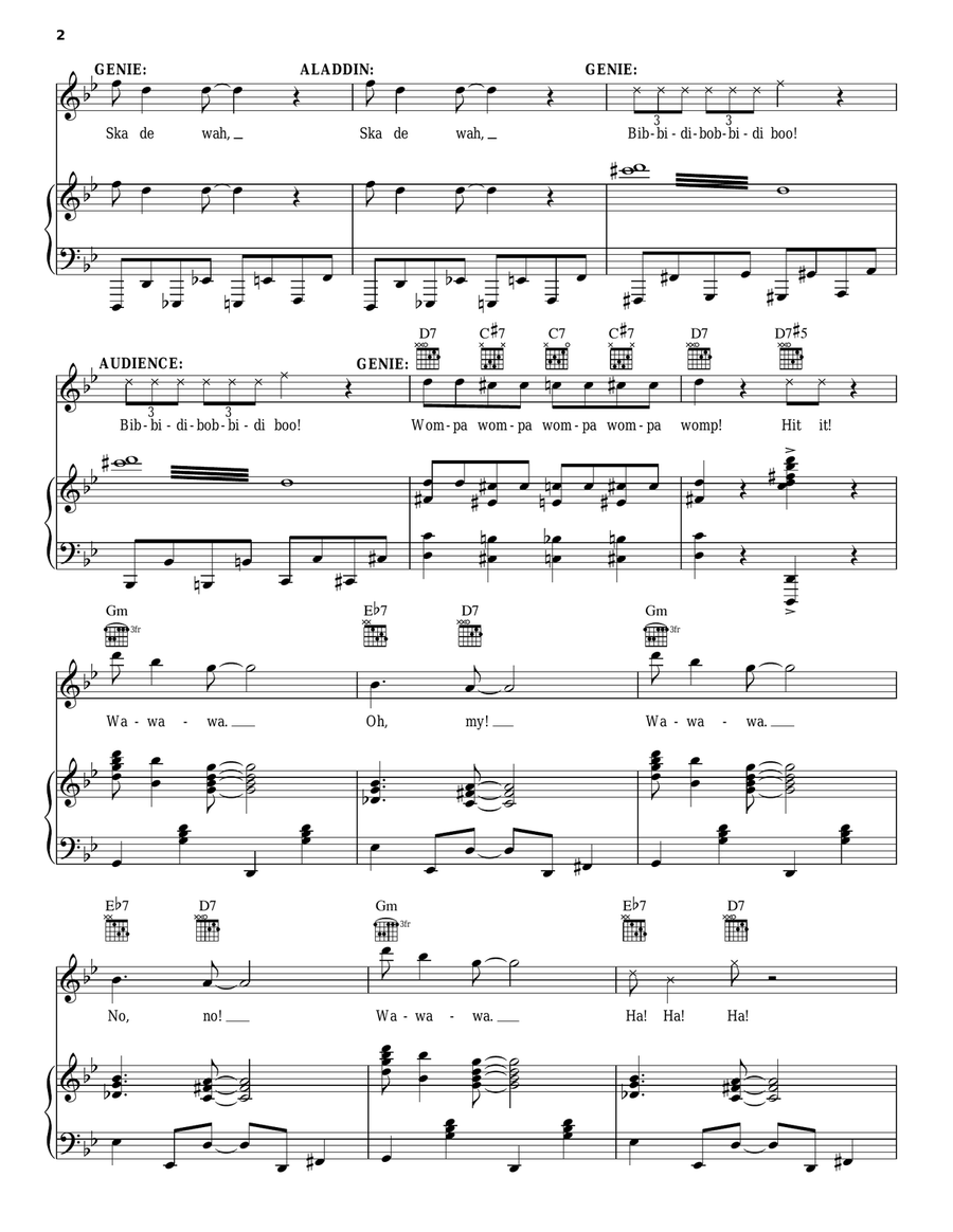 Friend Like Me (Stageplay Version) (from Aladdin: The Broadway Musical) Guitar scores gallery preview page 2