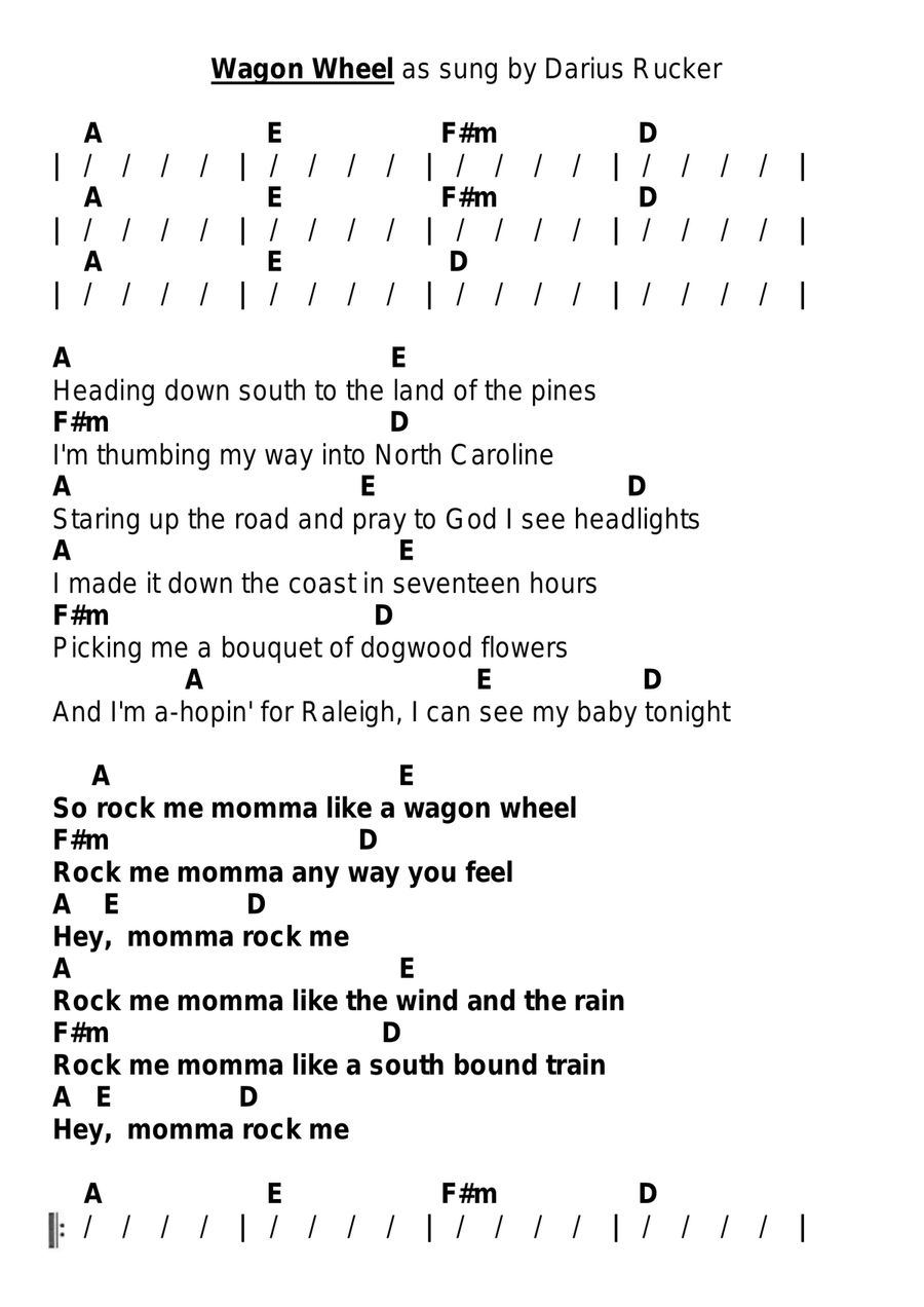 Wagon Wheel Wagon Wheel Guitar scores gallery preview page 4