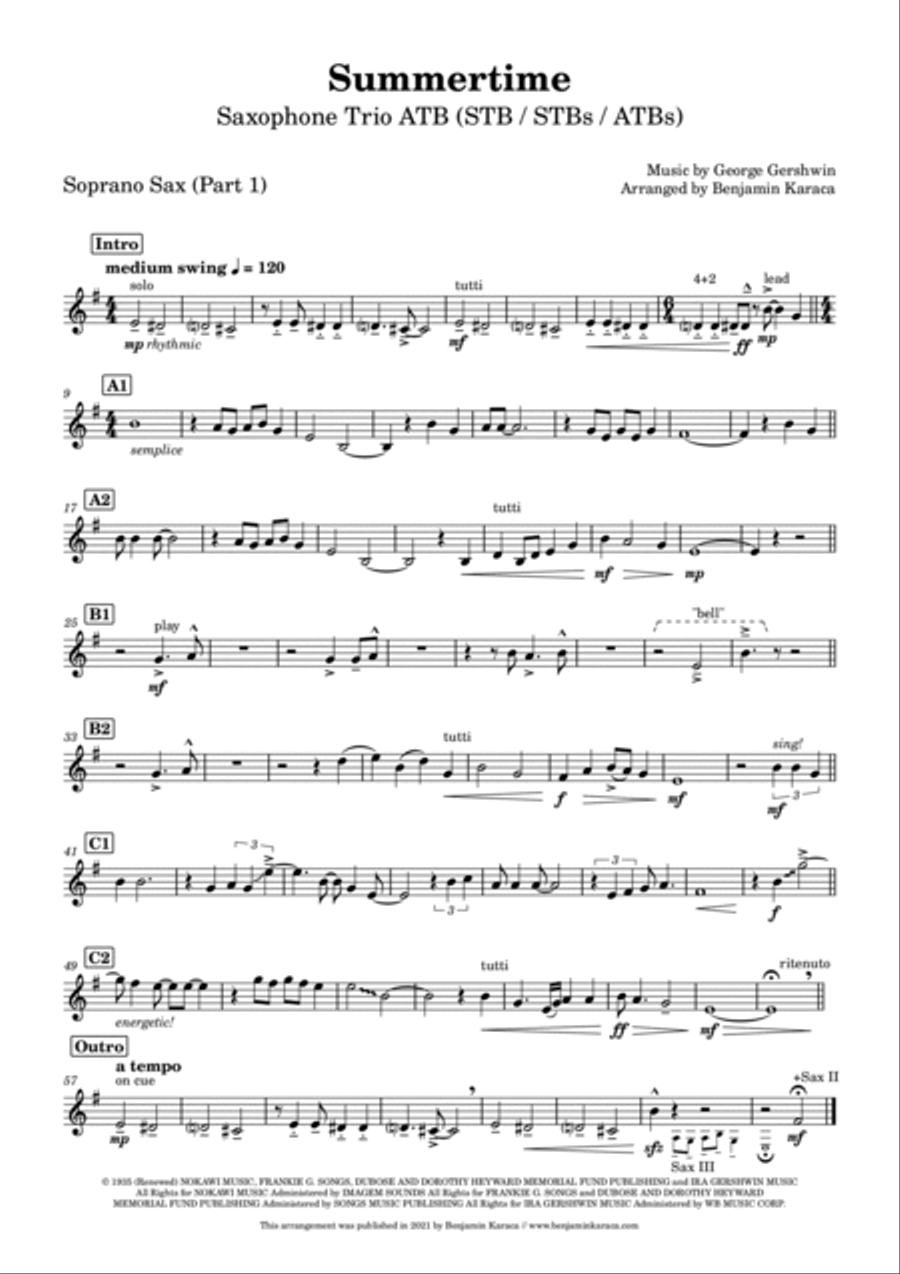 Summertime Woodwind Trio scores gallery preview page 3