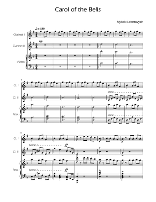 Carol of the Bells - Clarinet Duet w/ Piano
