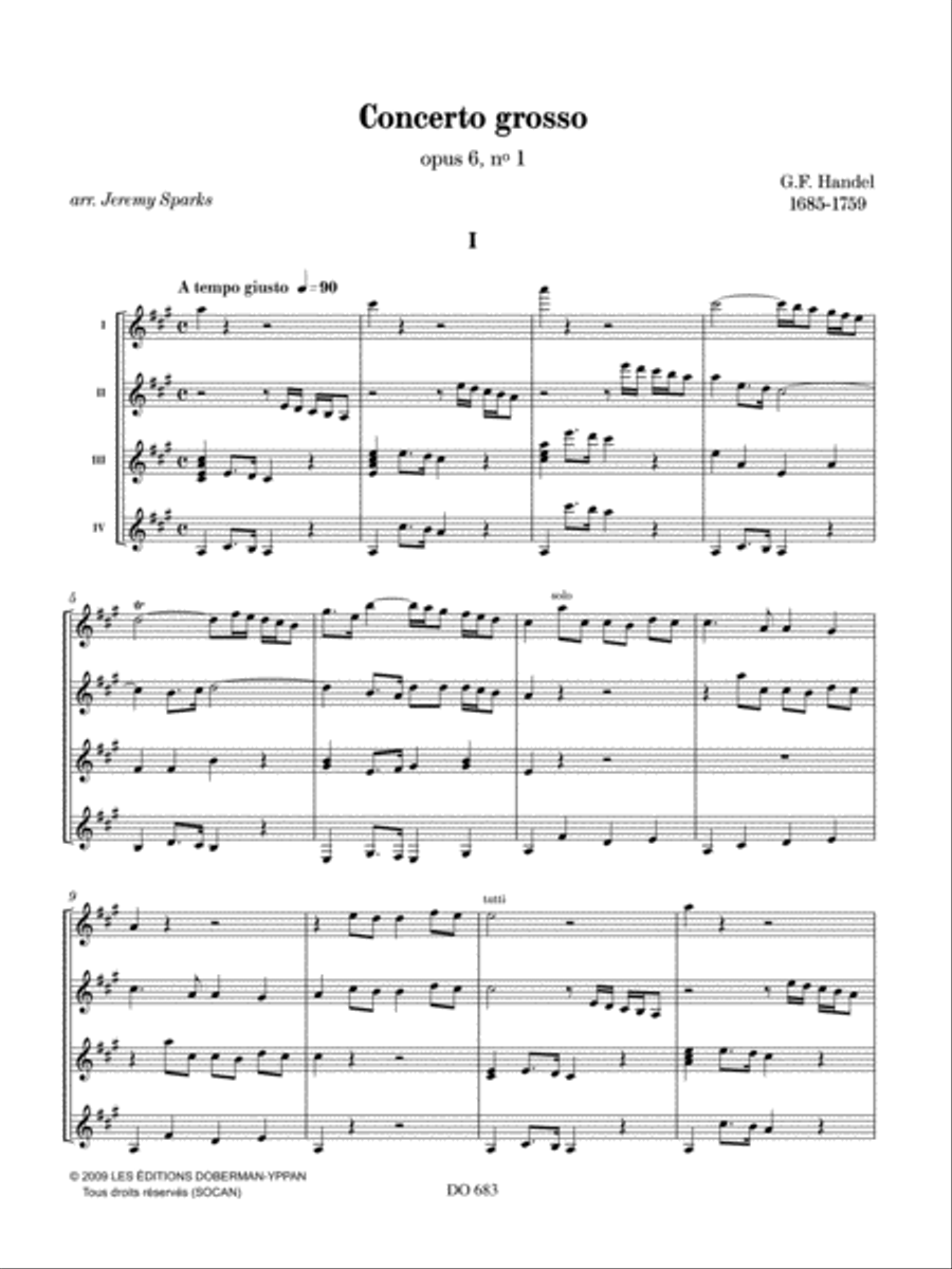 Concerto grosso, opus 6 no 1 Guitar Ensemble scores gallery preview page 2