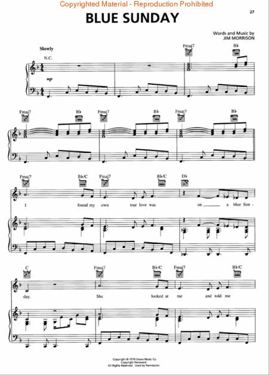 The Doors Anthology Piano, Vocal, Guitar scores gallery preview page 4