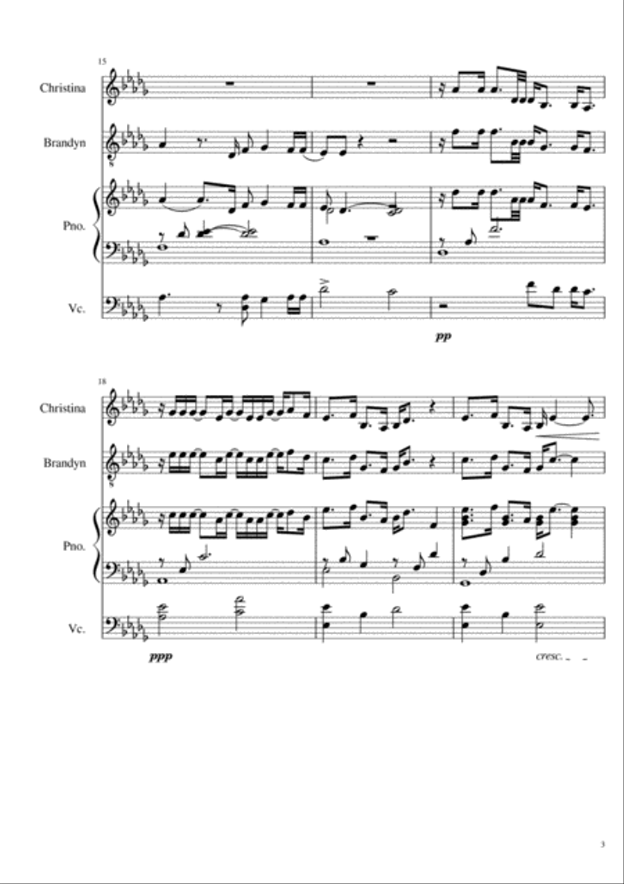 Never Enough Piano Trio scores gallery preview page 3