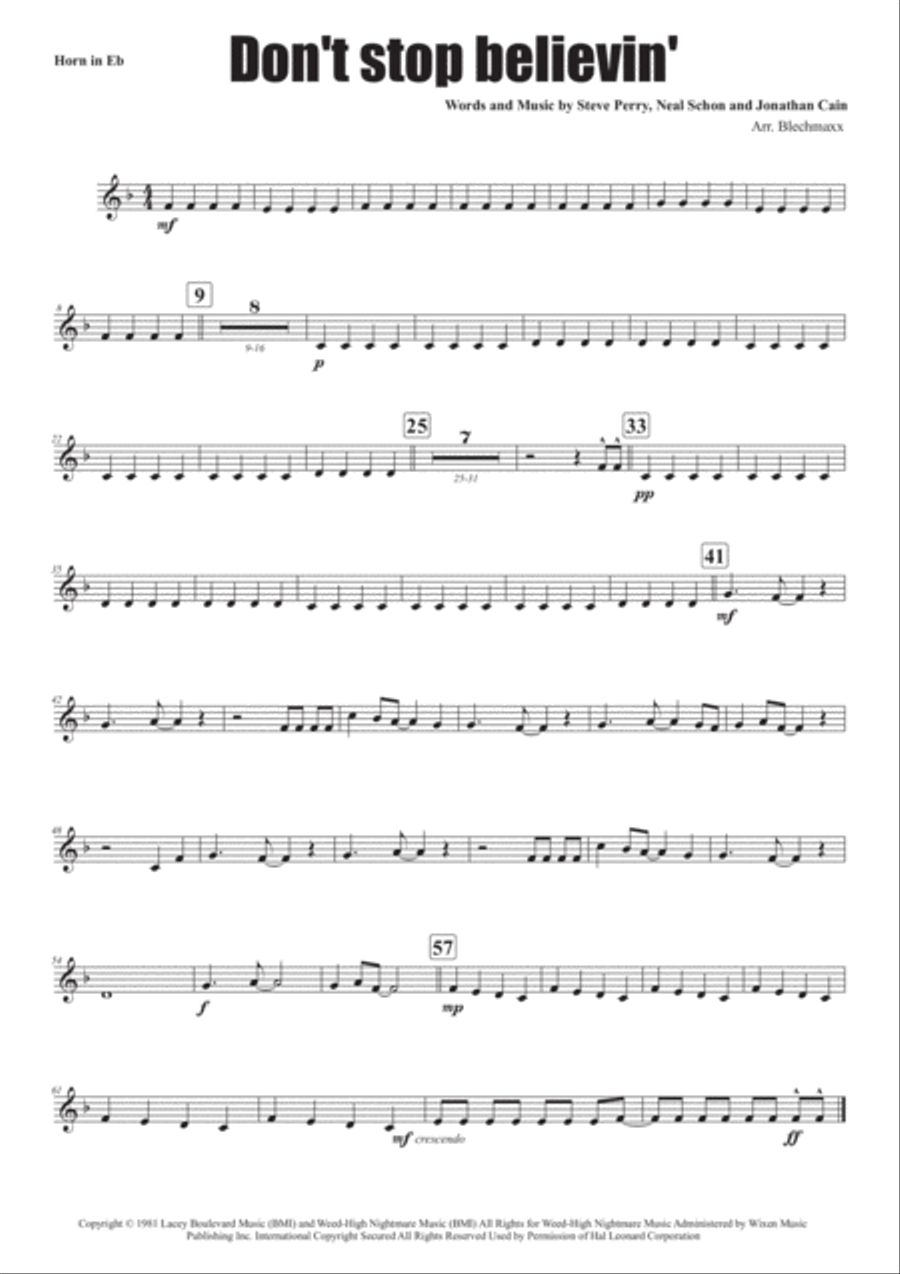 Don't Stop Believin' Brass Ensemble scores gallery preview page 5