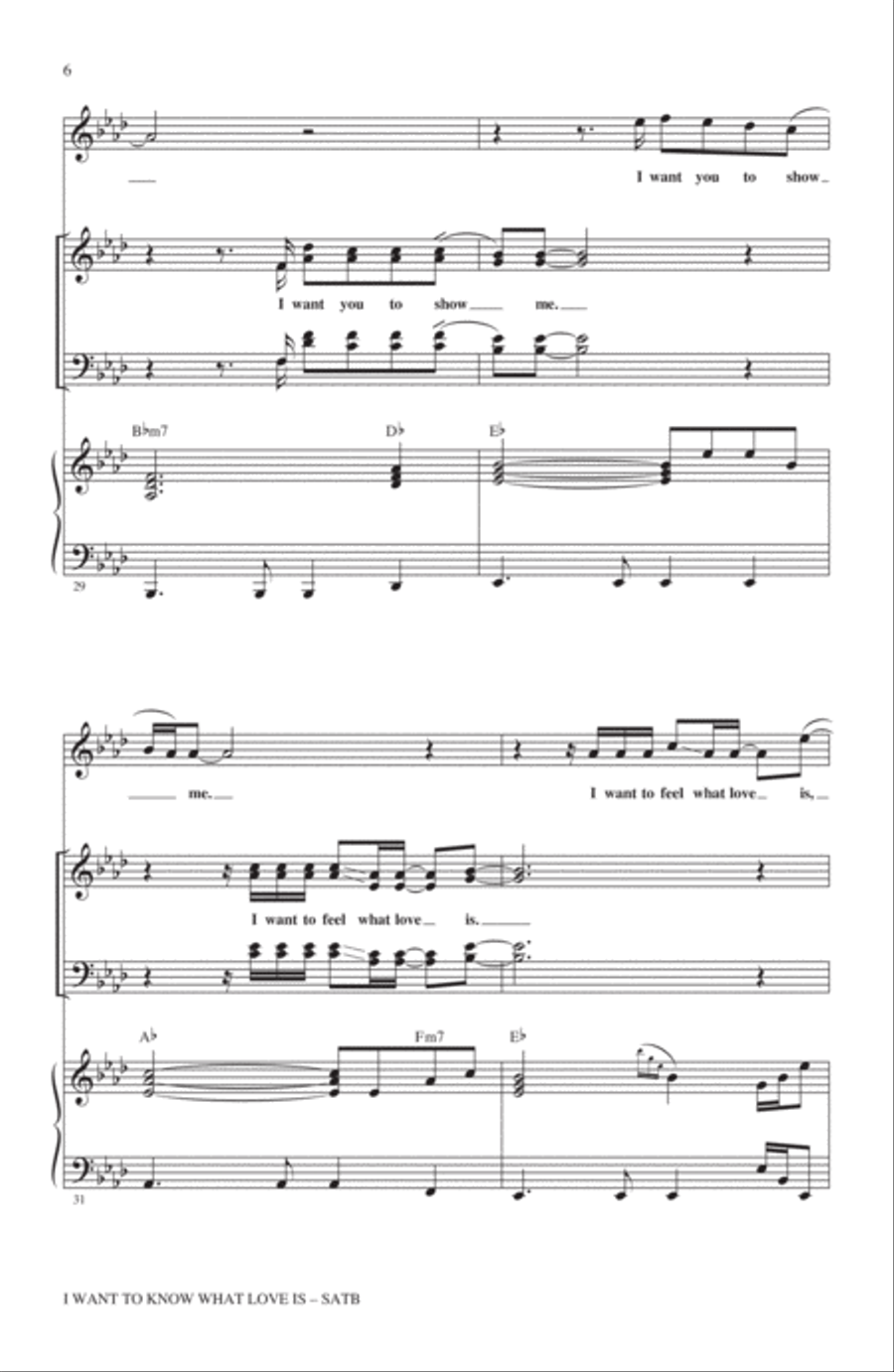 I Want To Know What Love Is 4-Part scores gallery preview page 5
