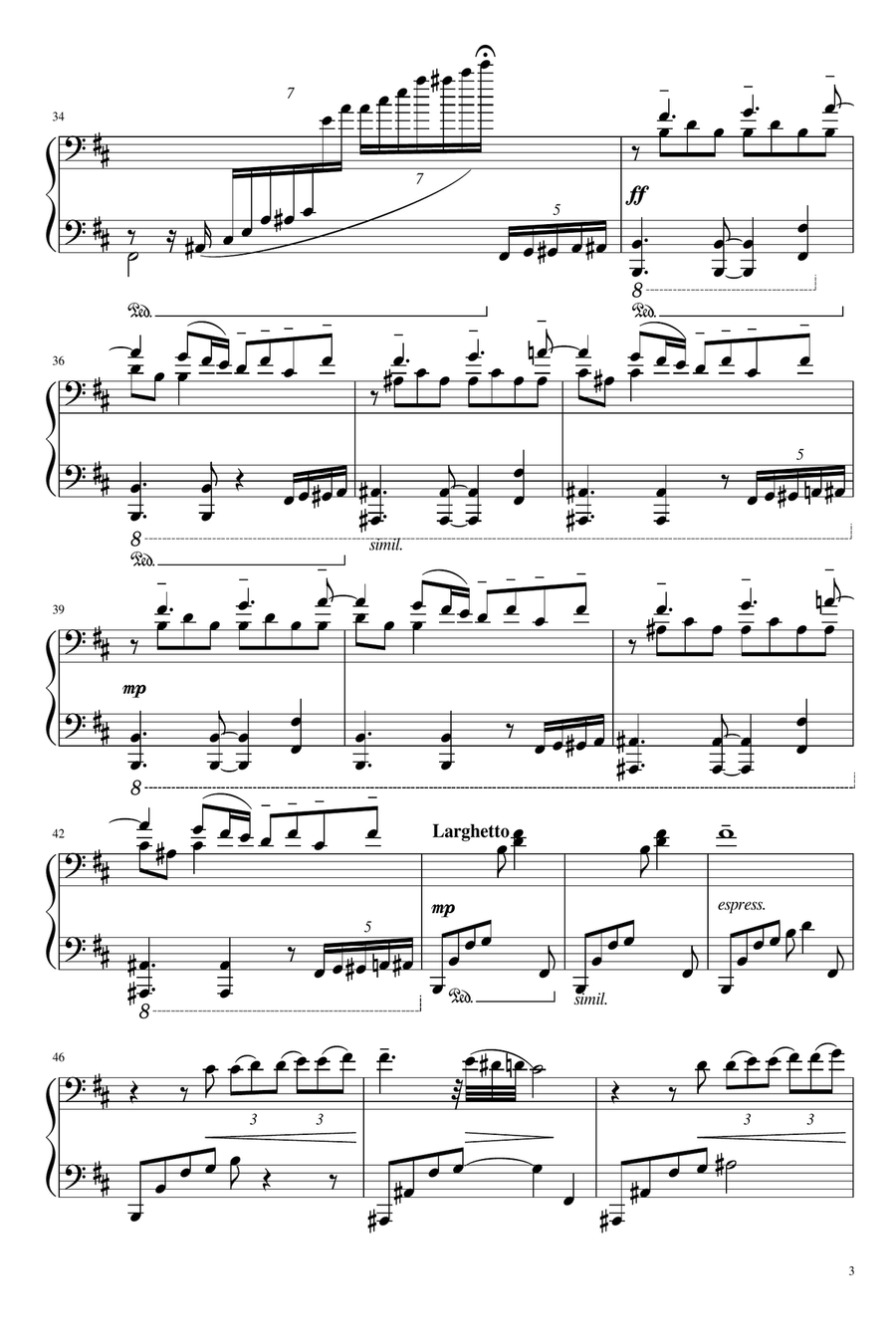 Verano porteño - Astor Piazzolla (Advanced piano arrangement) Piano Solo scores gallery preview page 3